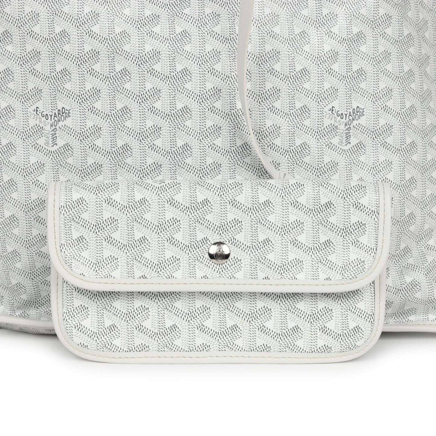 Goyard Goyardine White Anjou PM Reversible Tote Bag Palladium Hardware