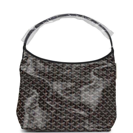 Goyard Goyardine Black Boheme Hobo Bag Palladium Hardware