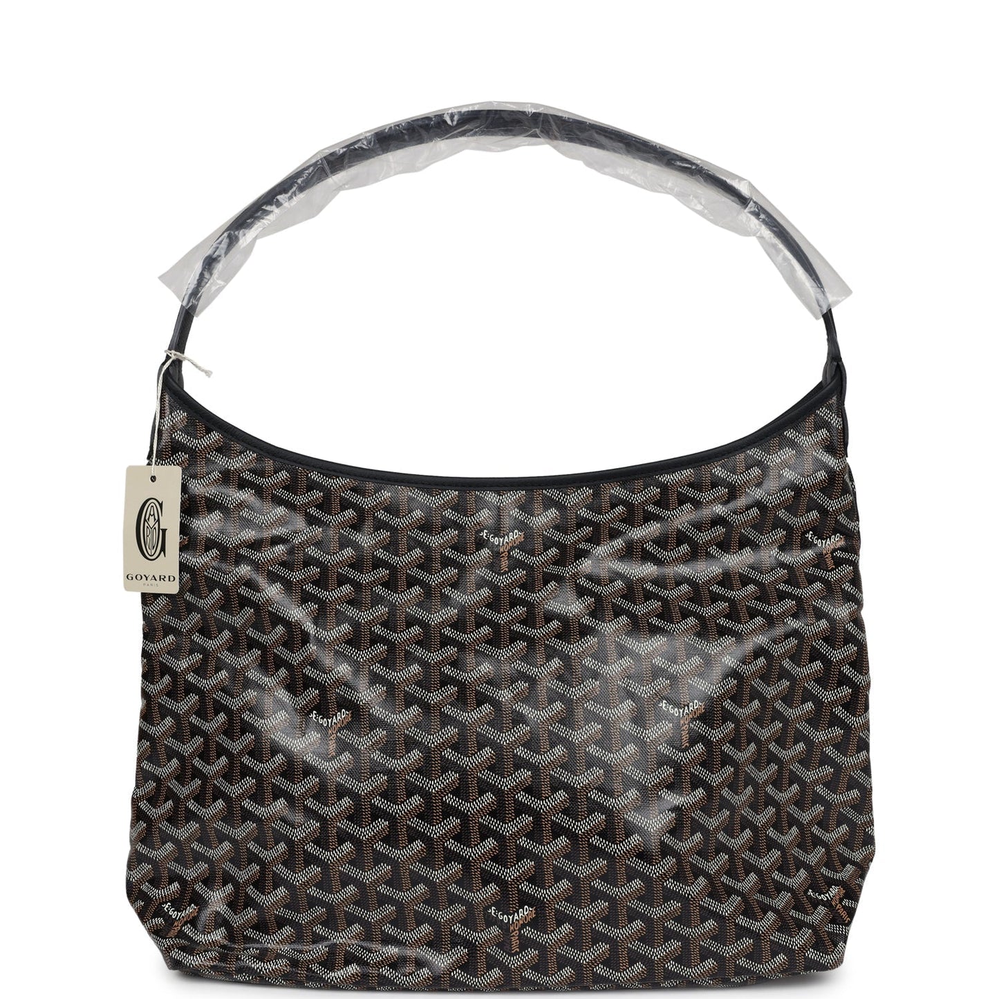 Goyard Goyardine Black Boheme Hobo Bag Palladium Hardware