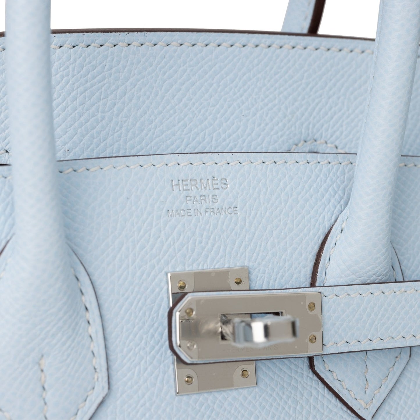 Hermes Birkin Sellier 25 Bleu Brume Epsom Palladium Hardware