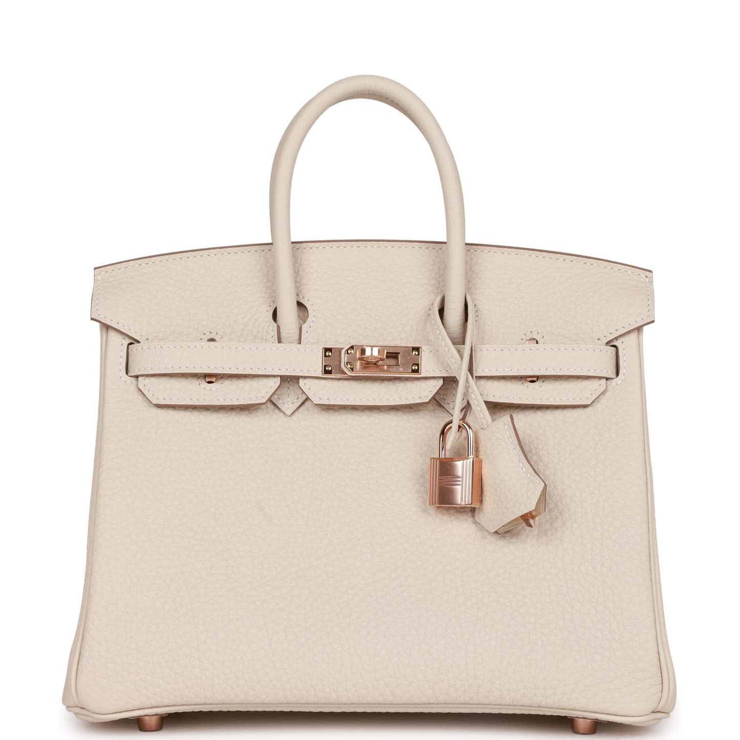 Hermes Birkin 25 Craie Togo Rose Gold Hardware