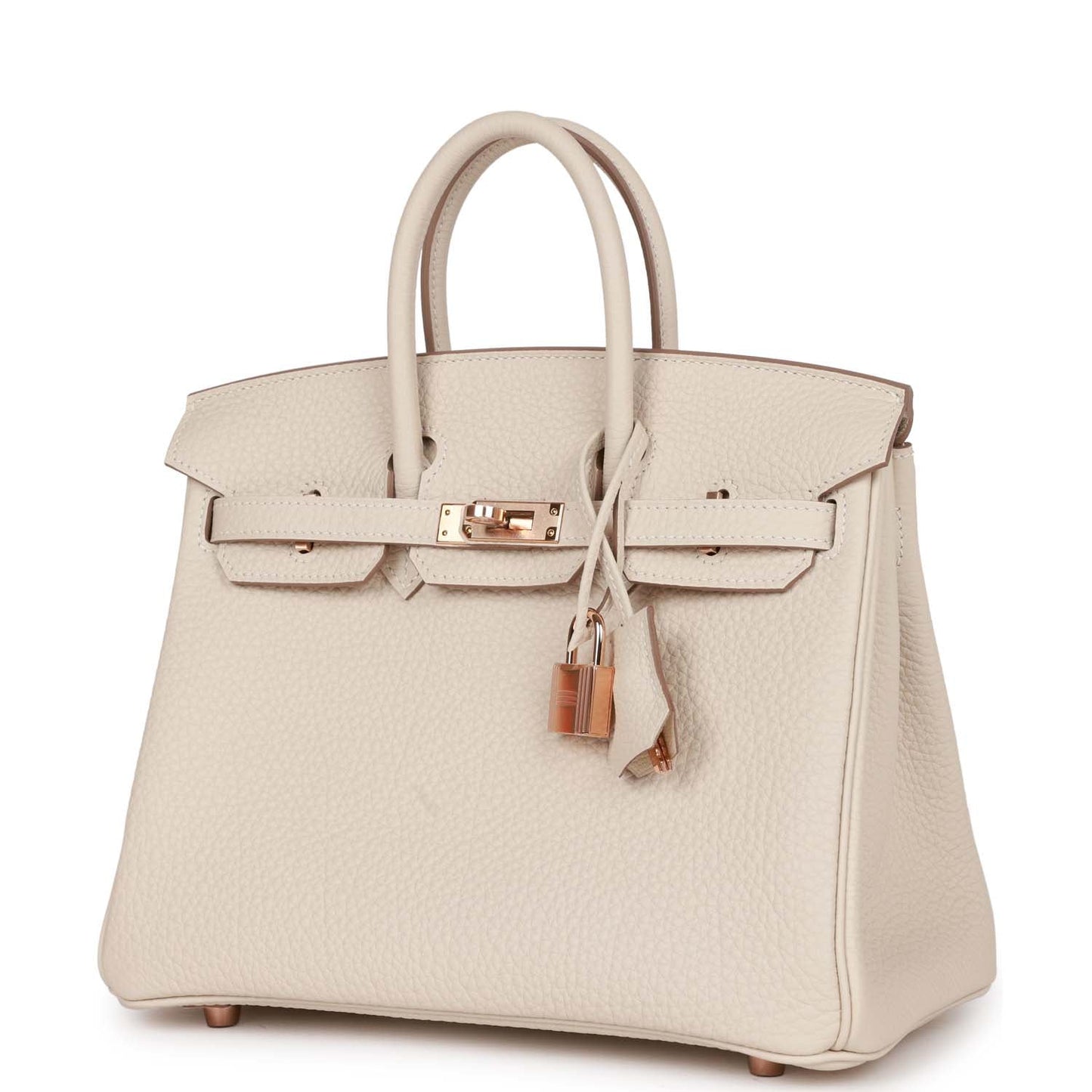 Hermes Birkin 25 Craie Togo Rose Gold Hardware