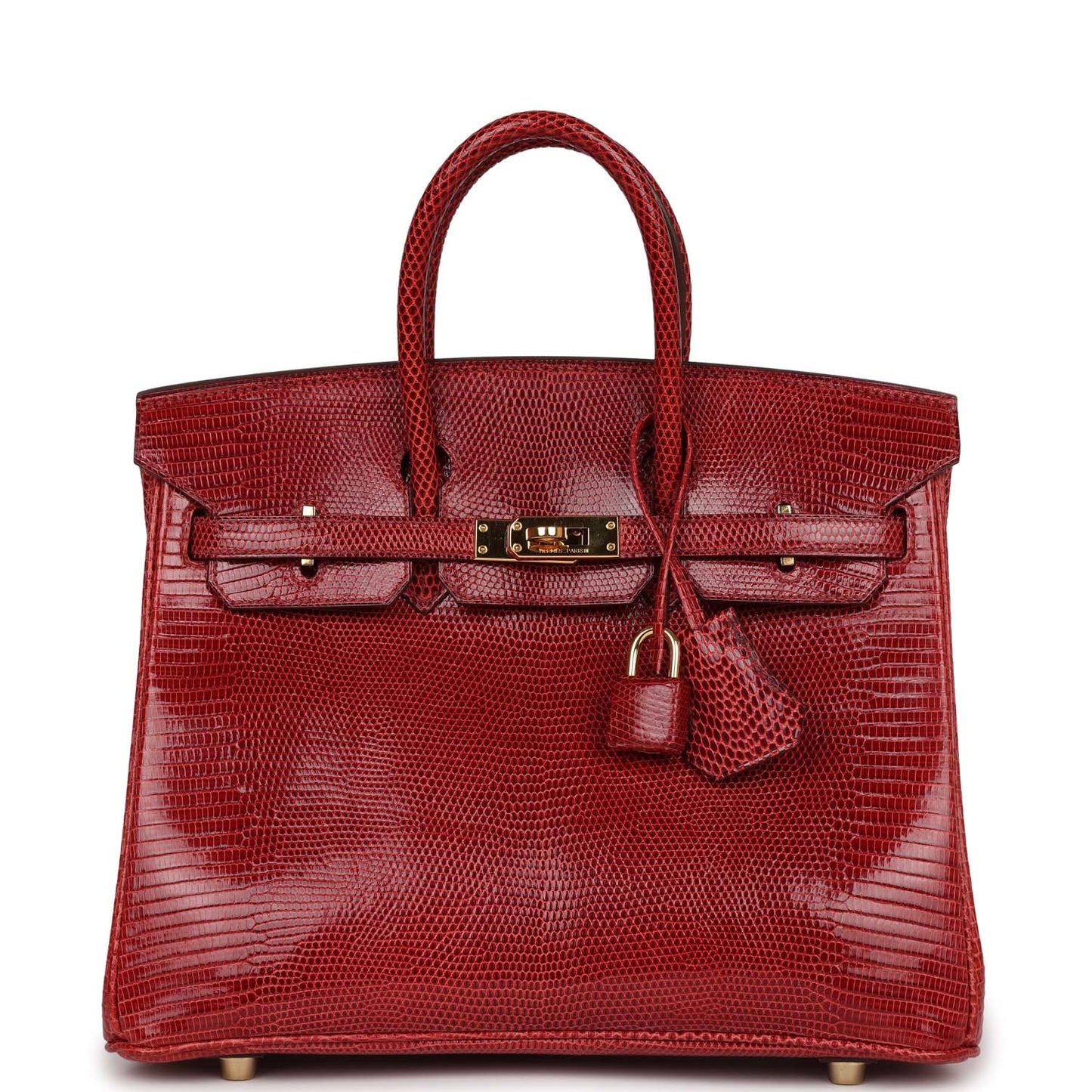 Pre-owned Hermes Birkin 25 Rouge Moyen Salvator Lizard Gold Hardware FOR MR ONLY