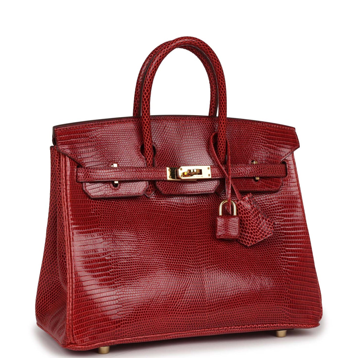 Pre-owned Hermes Birkin 25 Rouge Moyen Salvator Lizard Gold Hardware FOR MR ONLY