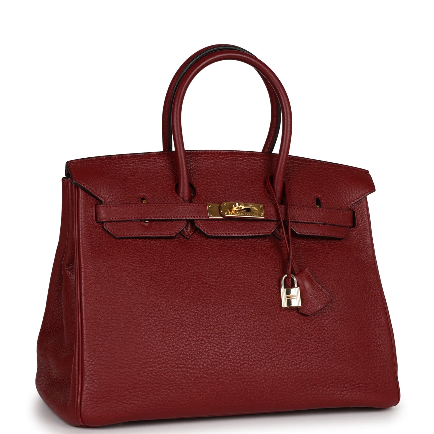 Pre-owned Hermes Birkin 35 Rouge H Togo Gold Hardware