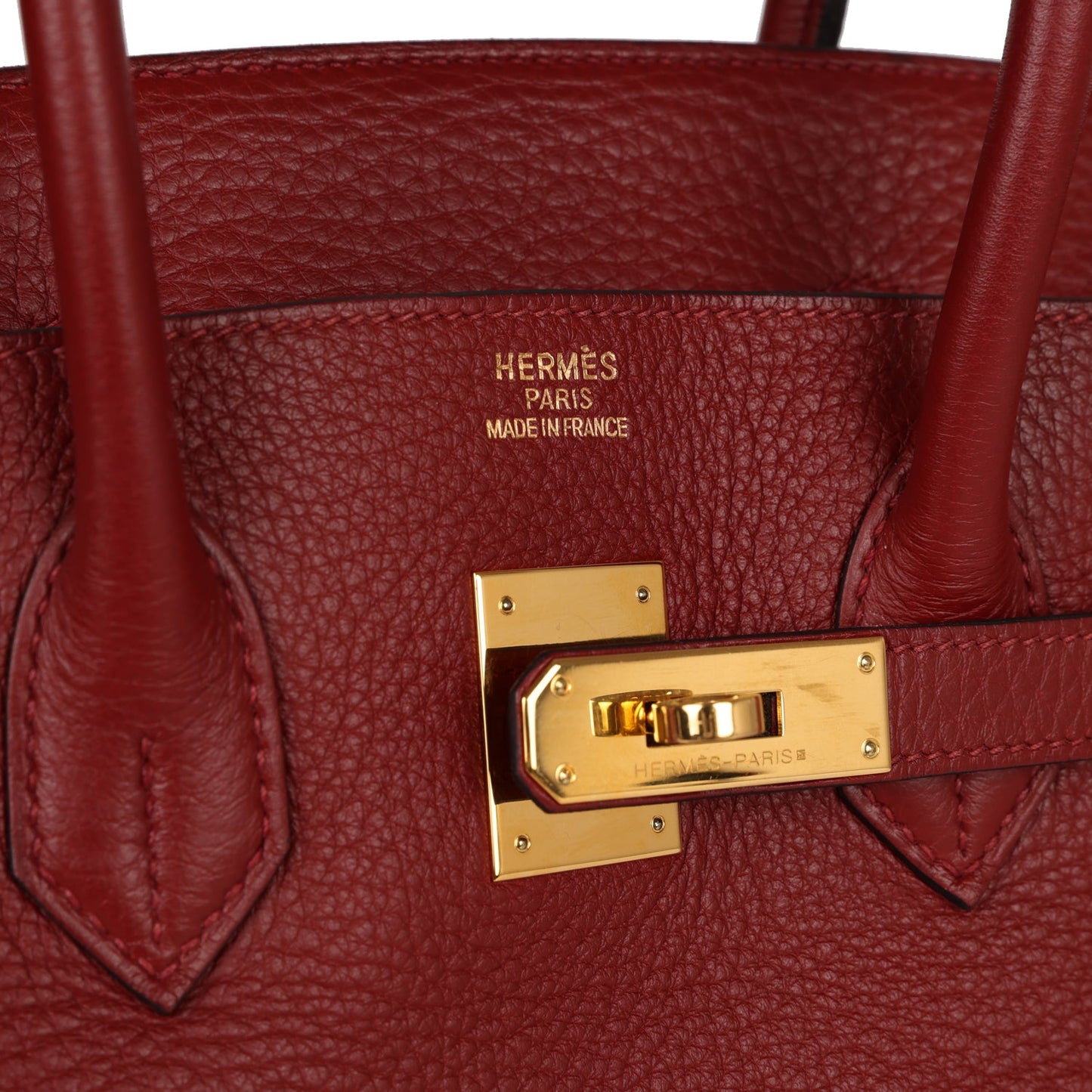 Pre-owned Hermes Birkin 35 Rouge H Togo Gold Hardware