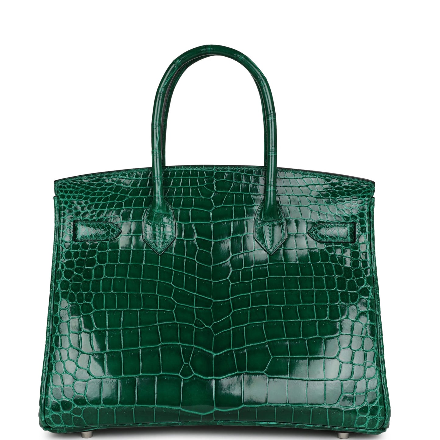 Pre-owned Hermes Birkin 30 Emerald Shiny Niloticus Crocodile Palladium Hardware