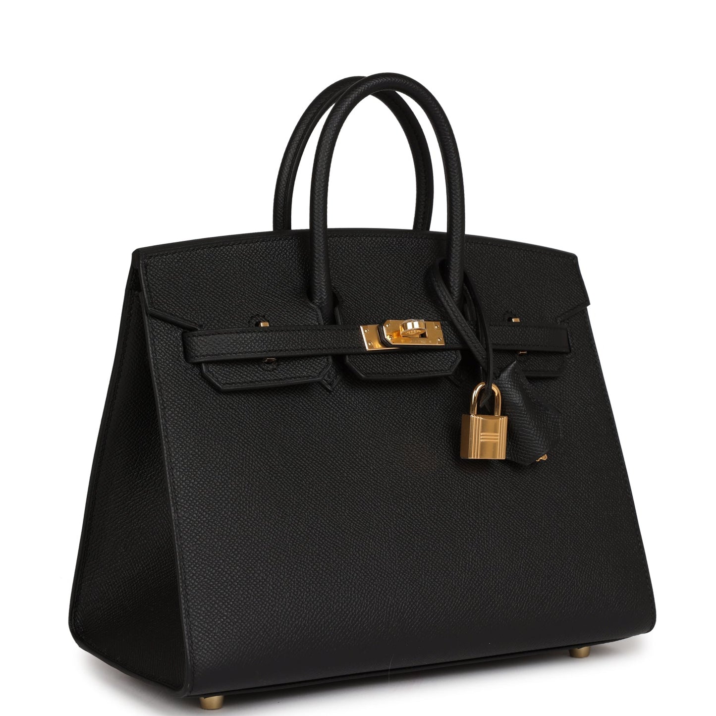 Hermes Birkin Sellier 25 Black Epsom Gold Hardware