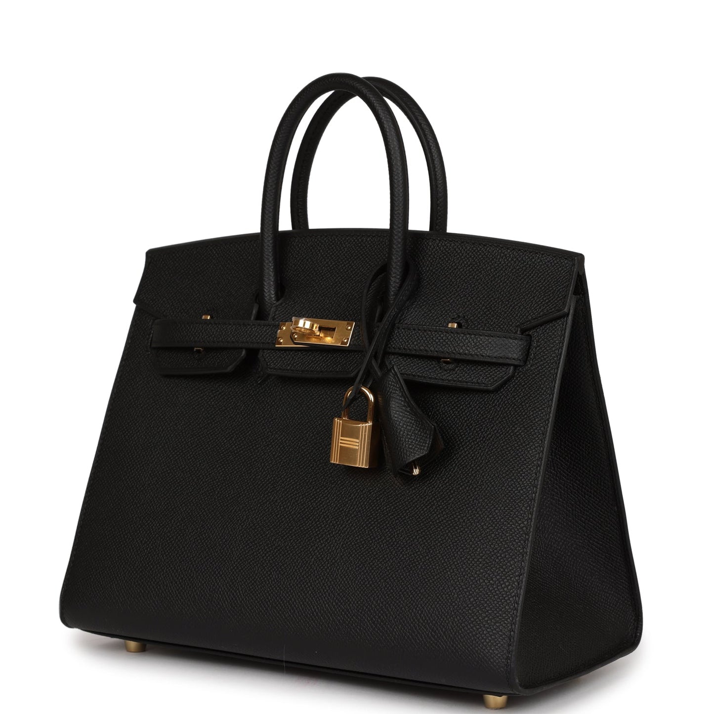 Hermes Birkin Sellier 25 Black Epsom Gold Hardware