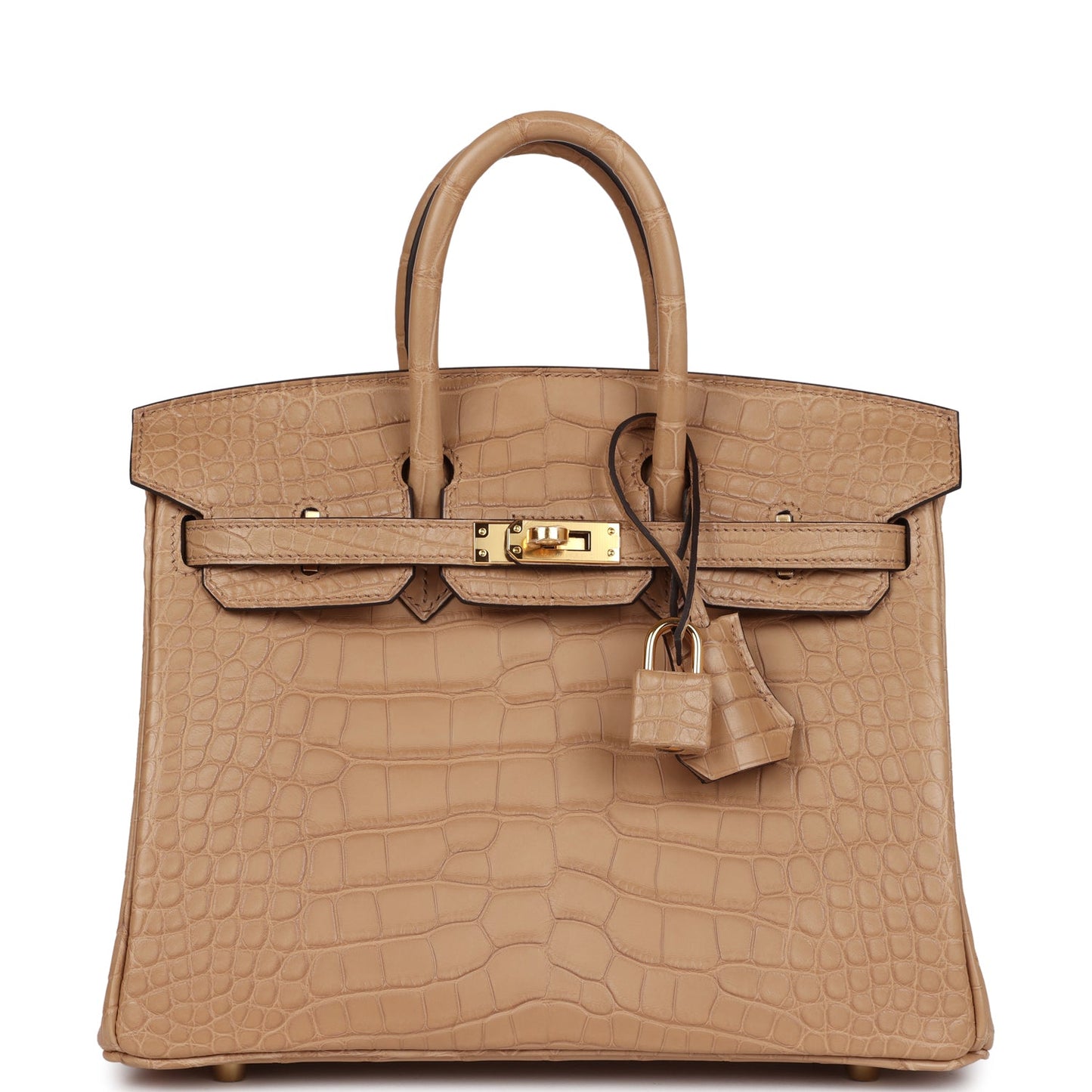 Hermes Birkin 25 Chai Matte Alligator Gold Hardware