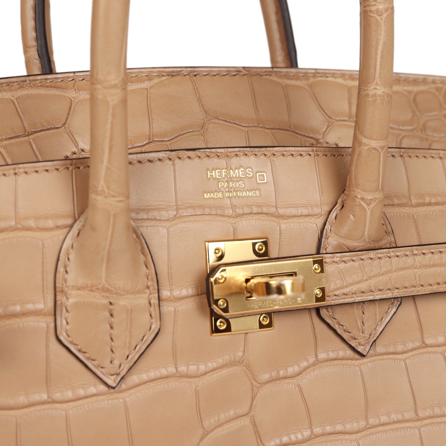 Hermes Birkin 25 Chai Matte Alligator Gold Hardware