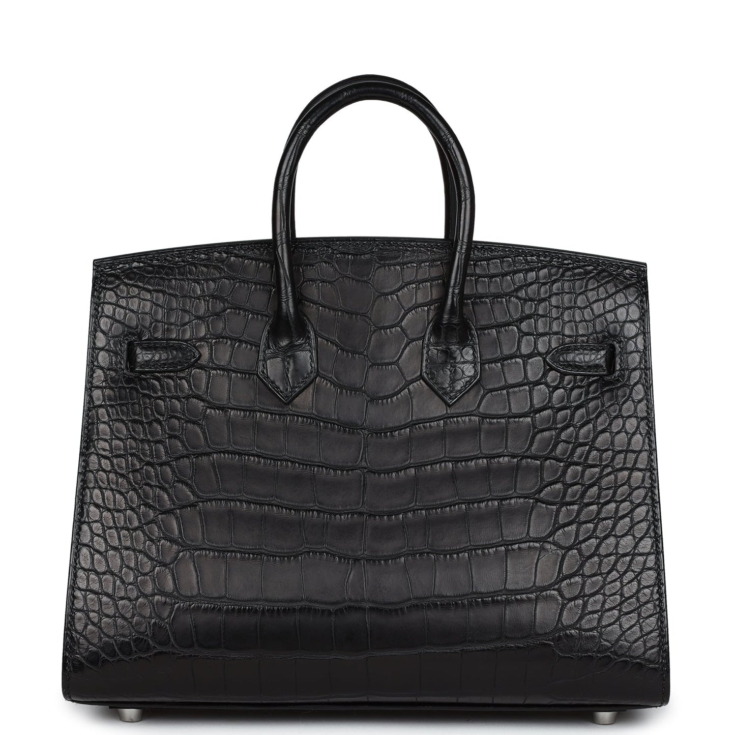 Hermes Birkin Sellier 25 Black Matte Alligator Palladium Hardware