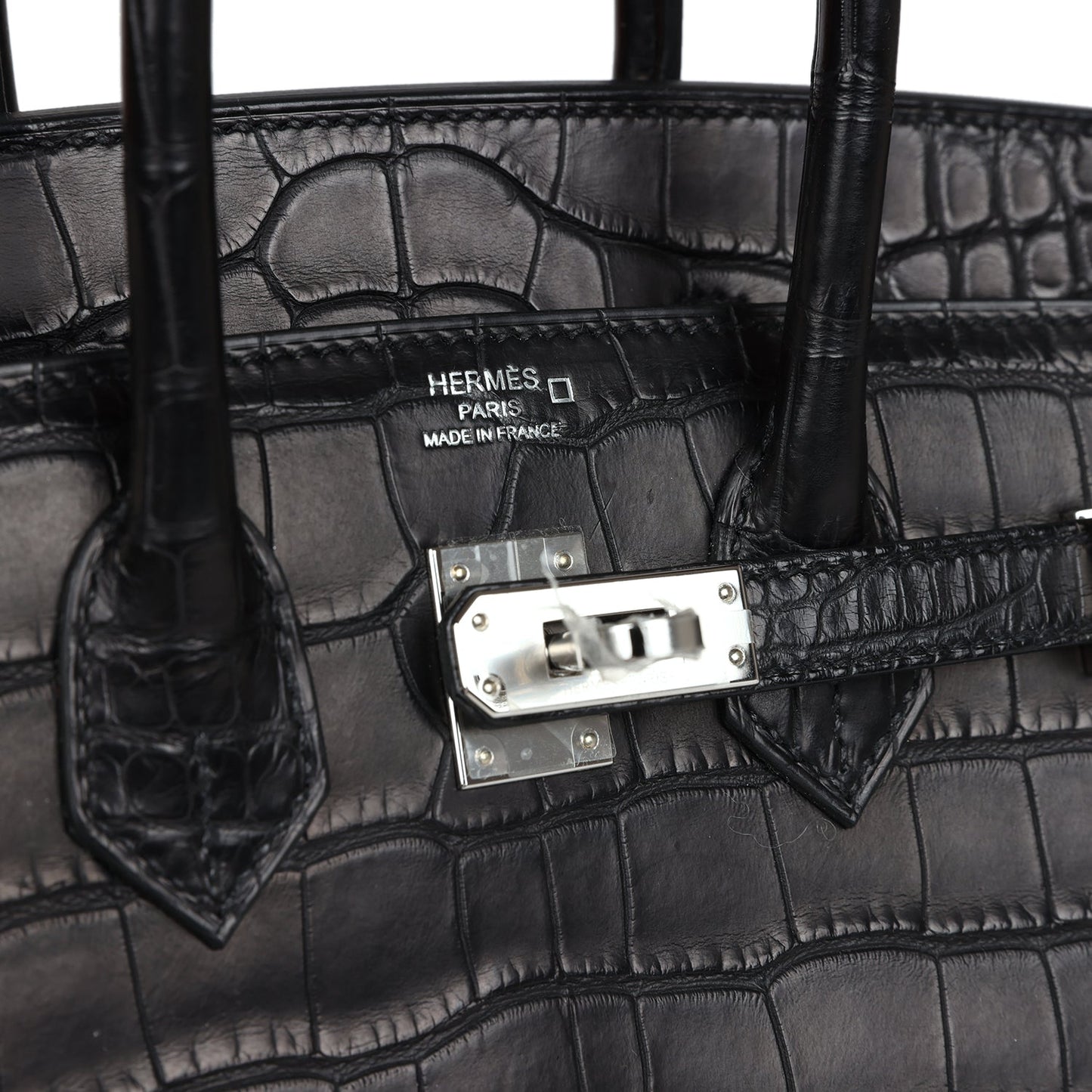 Hermes Birkin Sellier 25 Black Matte Alligator Palladium Hardware