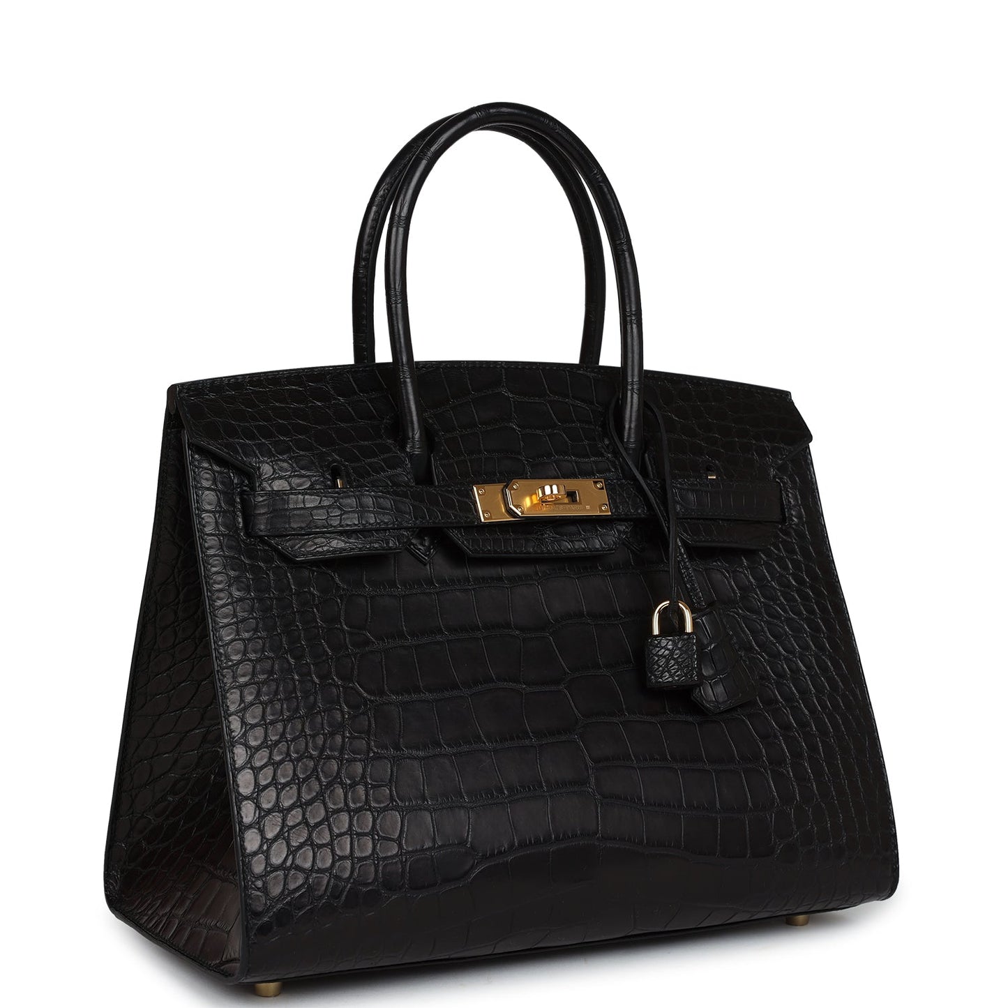 Hermes Birkin Sellier 30 Black Matte Alligator Gold Hardware