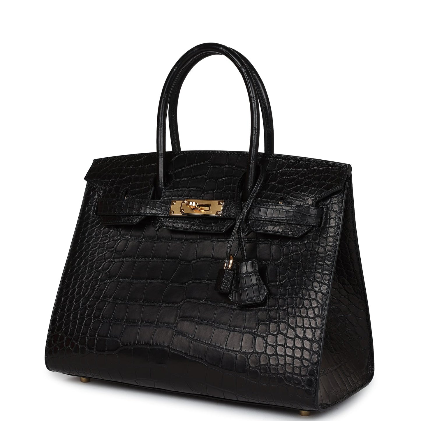 Hermes Birkin Sellier 30 Black Matte Alligator Gold Hardware