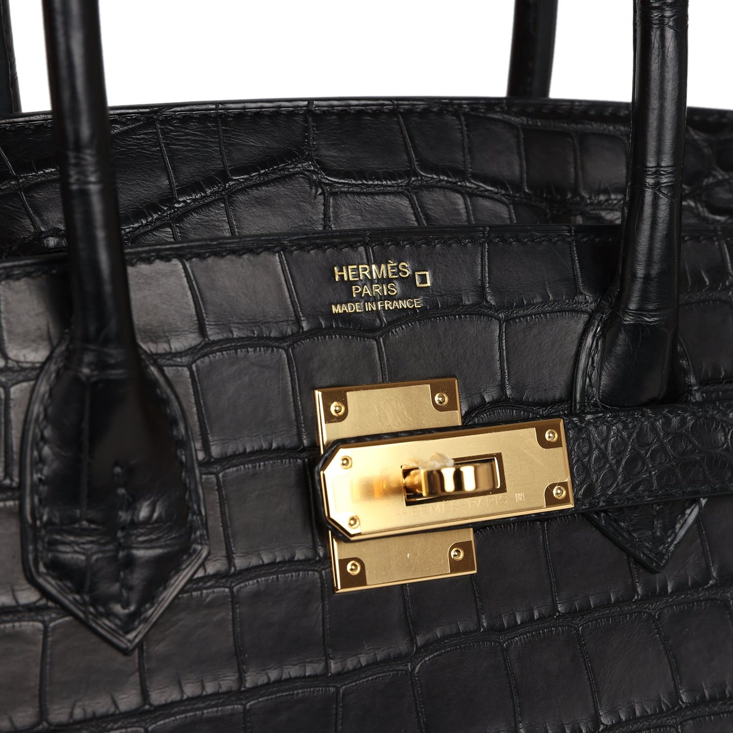 Hermes Birkin Sellier 30 Black Matte Alligator Gold Hardware