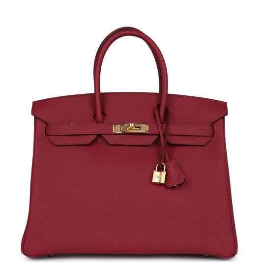 Hermes Birkin 35 Rouge Grenat Togo Gold Hardware