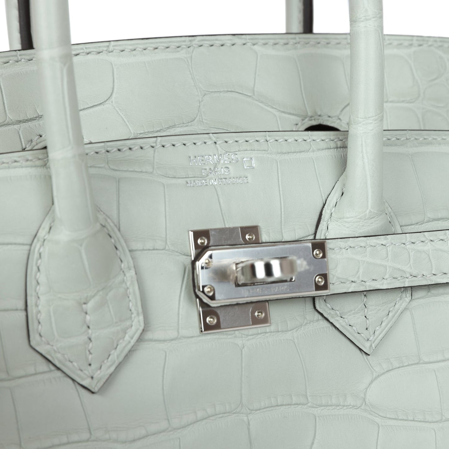 Hermes Birkin 25 Gris Neve Matte Alligator Palladium Hardware