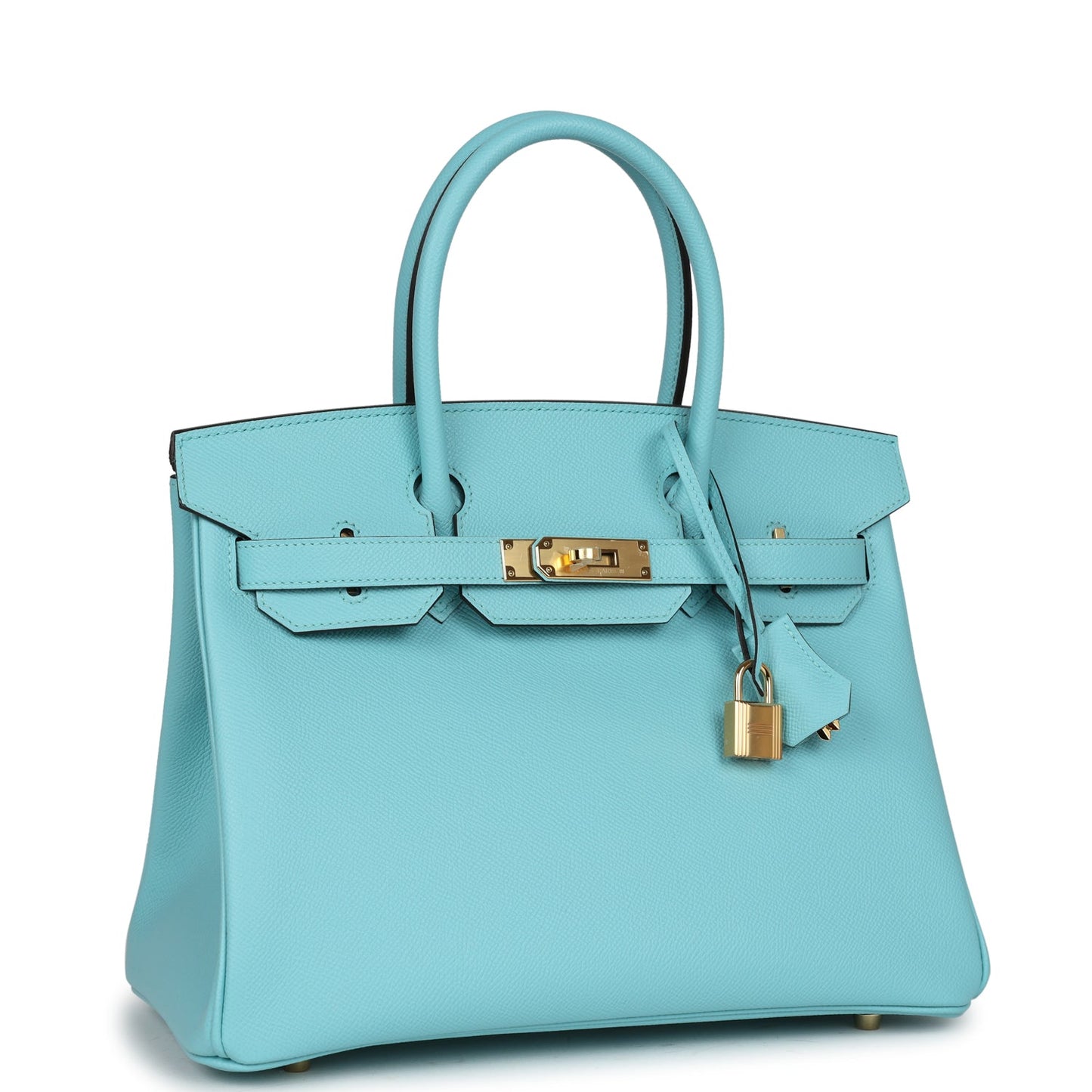 Hermes Birkin 30 Bleu Atoll Epsom Gold Hardware