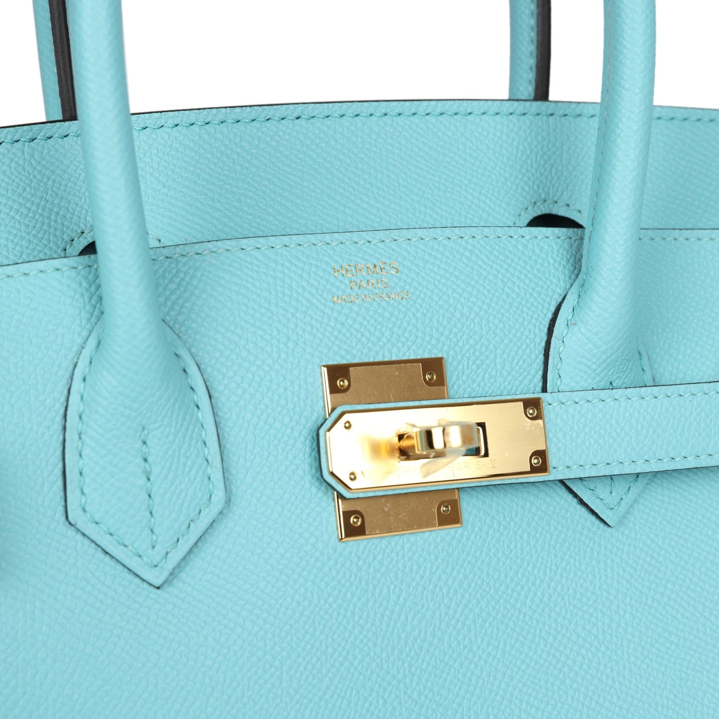 Hermes Birkin 30 Bleu Atoll Epsom Gold Hardware