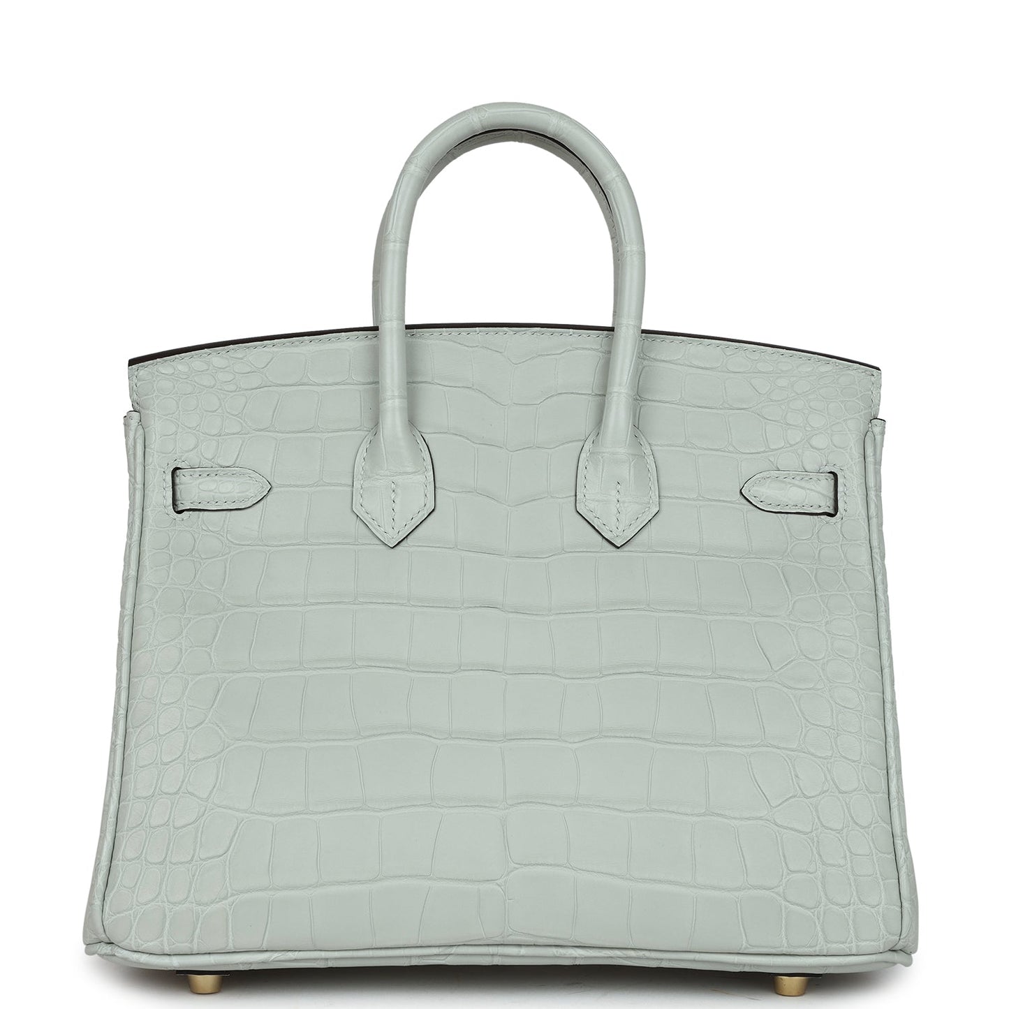 Hermes Birkin 25 Gris Neve Matte Alligator Gold Hardware