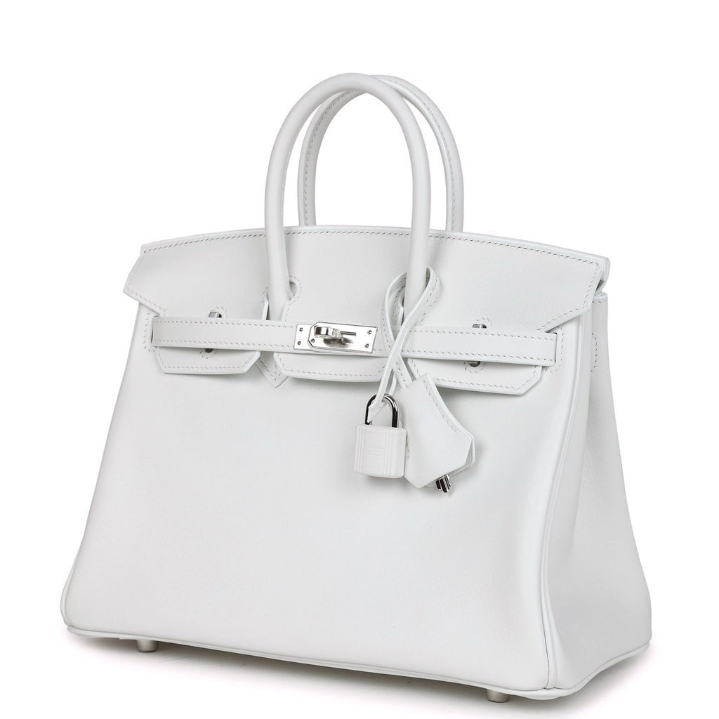 Hermes Birkin 25 New White Swift Palladium Hardware