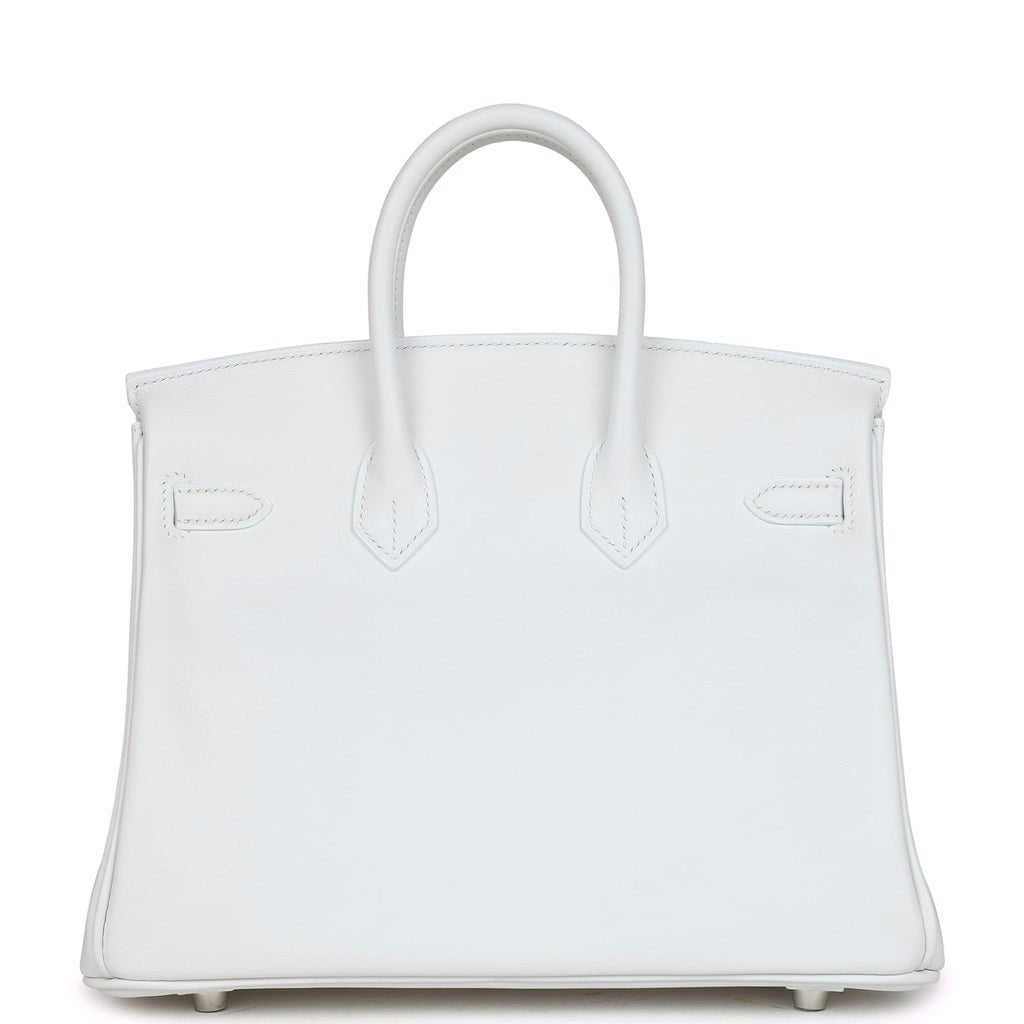 Hermes Birkin 25 New White Swift Palladium Hardware