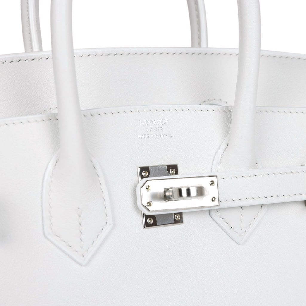 Hermes Birkin 25 New White Swift Palladium Hardware