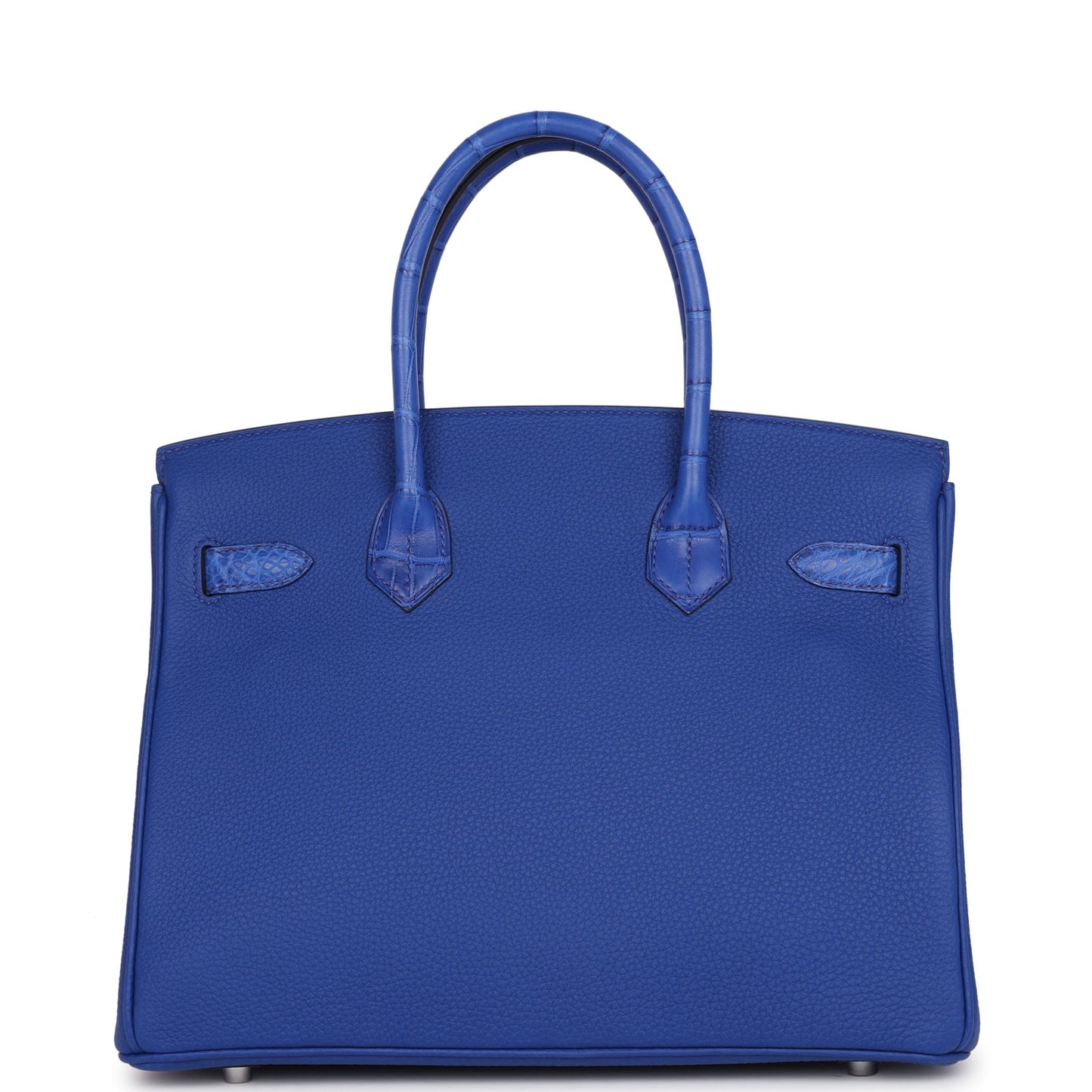 Hermes Birkin 30 Bleu Royal Matte Alligator and Togo Touch Palladium Hardware