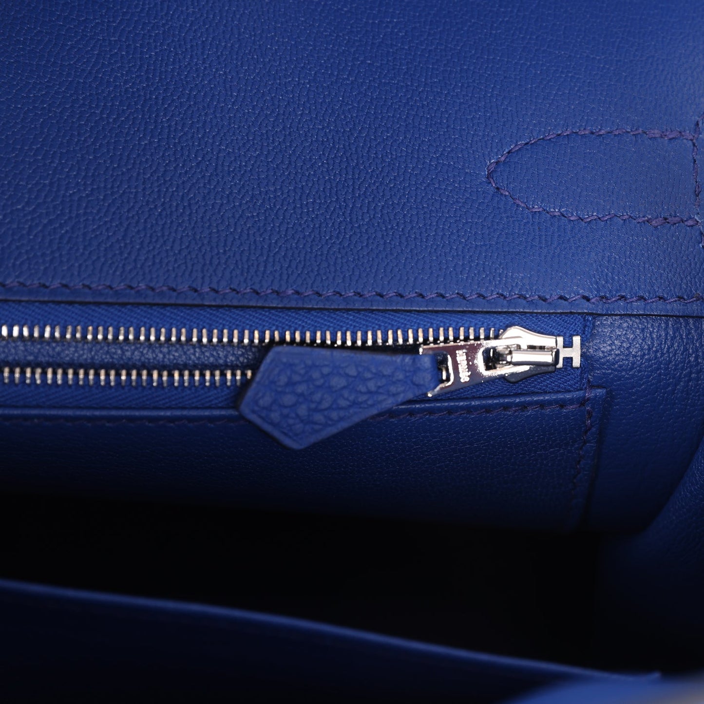 Hermes Birkin 30 Bleu Royal Matte Alligator and Togo Touch Palladium Hardware