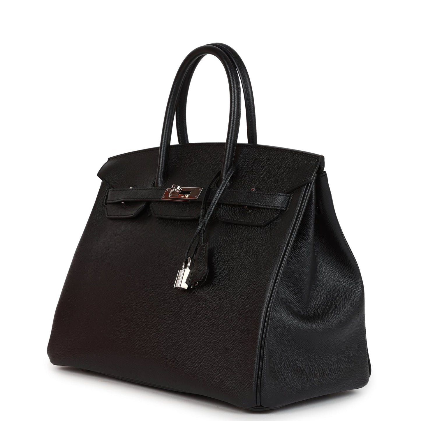 Pre-owned Hermes Birkin 35 Black Epsom Palladium Hardware