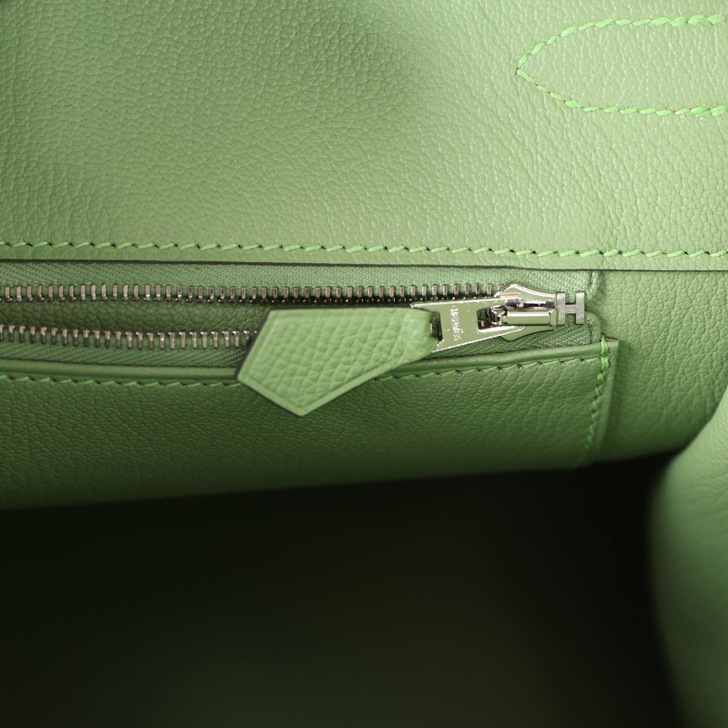 Hermes Birkin 35 Vert Criquet Epsom Palladium Hardware