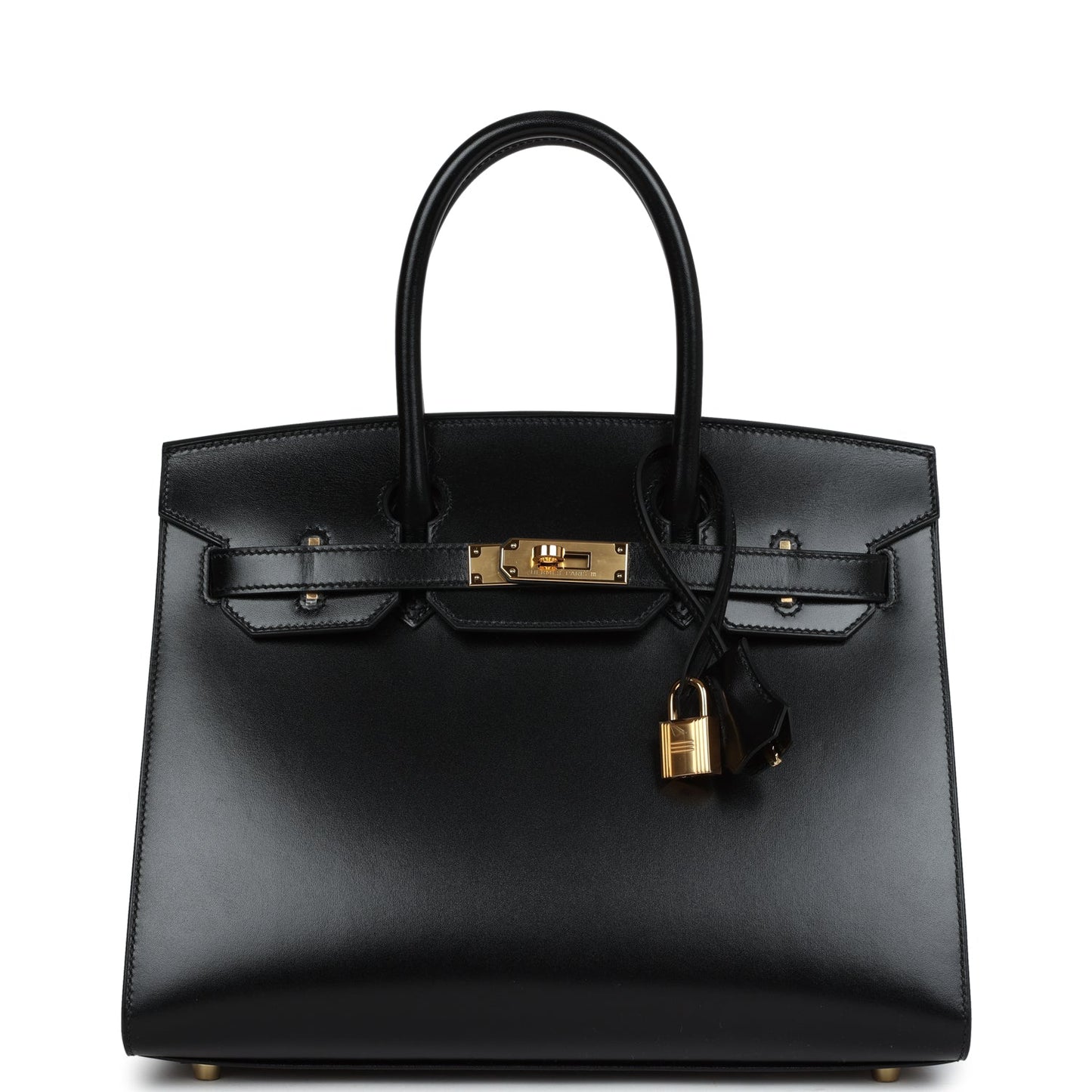 Hermes Birkin Sellier 30 Black Box Gold Hardware