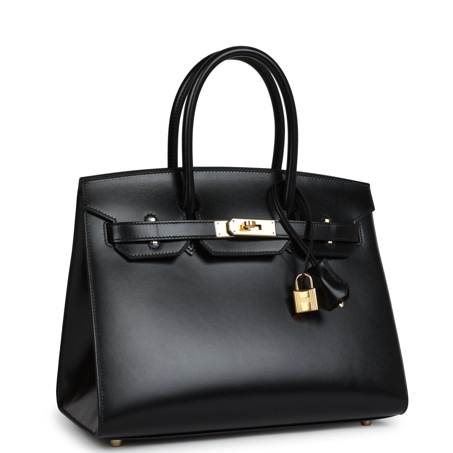 Hermes Birkin Sellier 30 Black Box Gold Hardware