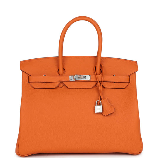 Hermes Birkin 35 Orange Togo Palladium Hardware