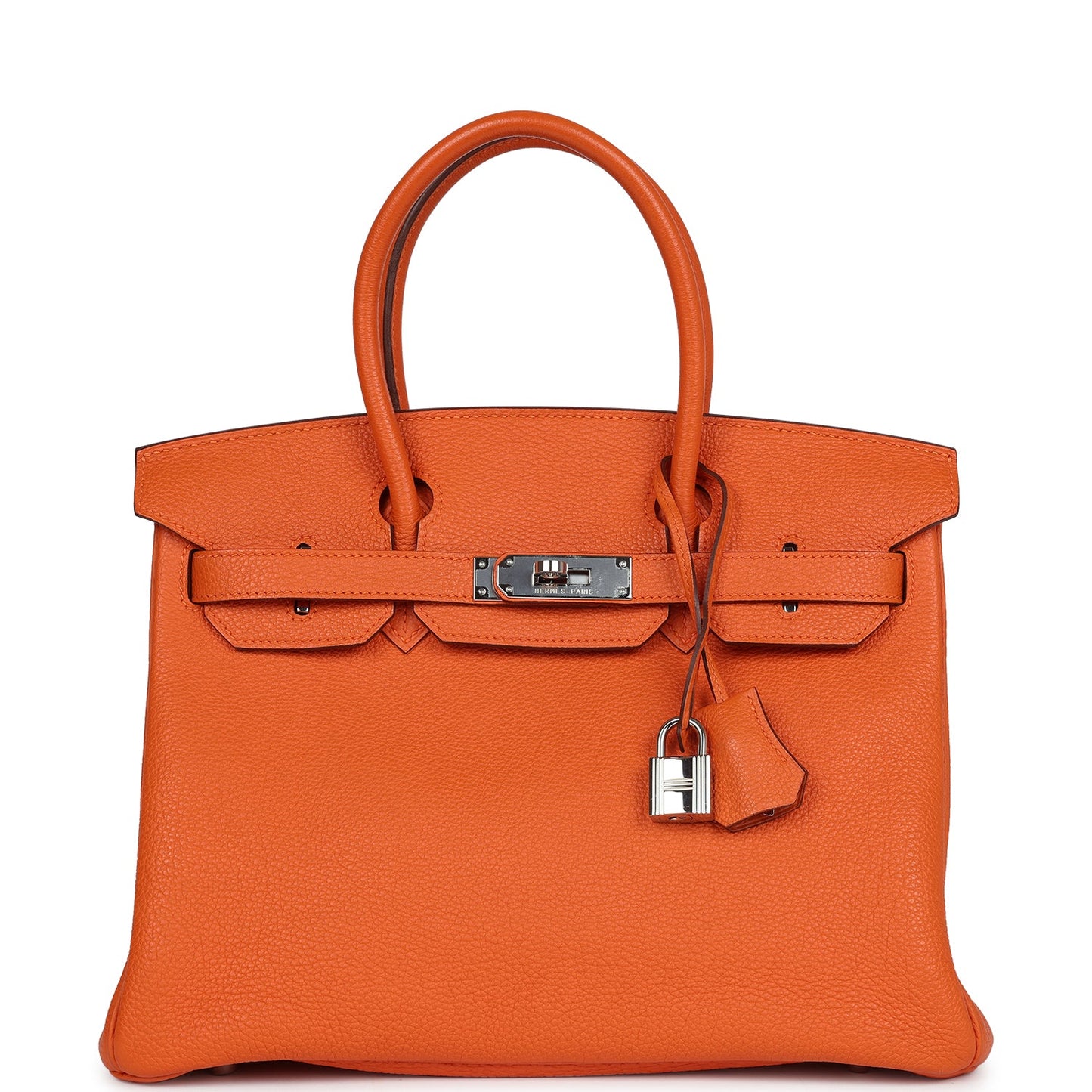 Pre-owned Hermes Birkin 30 Orange H Togo Palladium Hardware