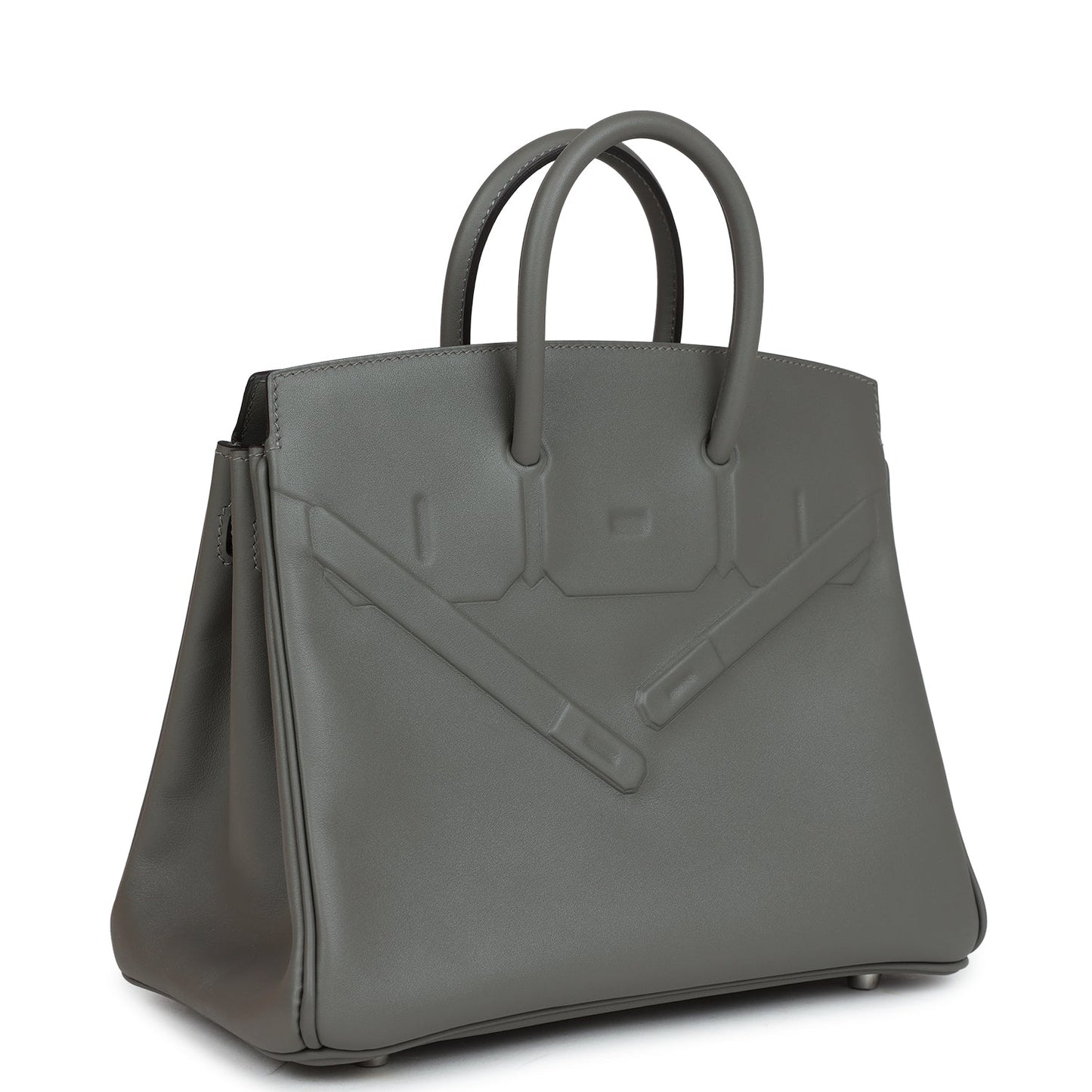 Hermes Birkin Shadow 25 Gris Meyer Swift Palladium Hardware