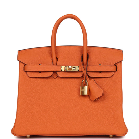 Hermes Birkin 25 Orange Togo Gold Hardware