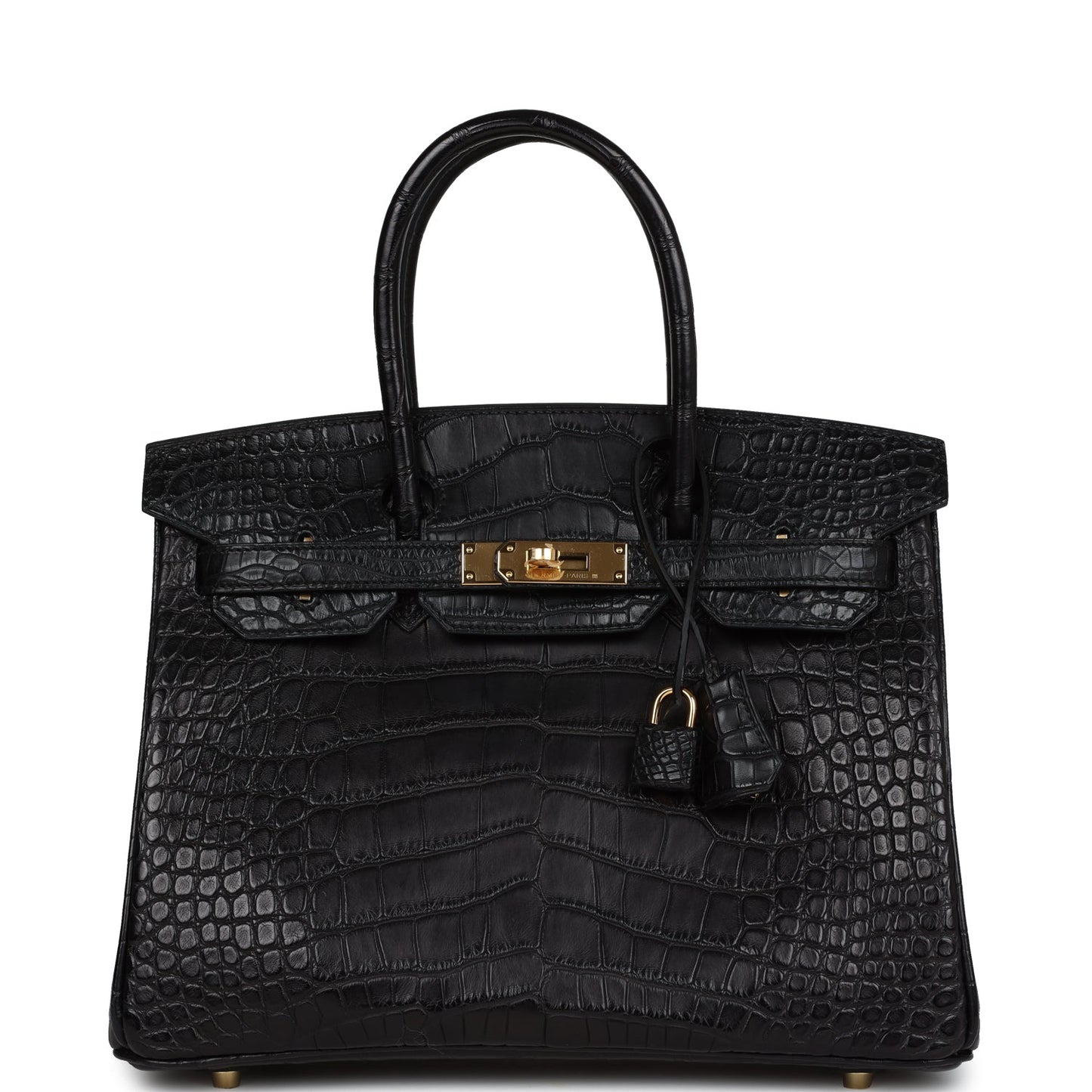 Hermes Birkin 30 Black Matte Alligator Gold Hardware