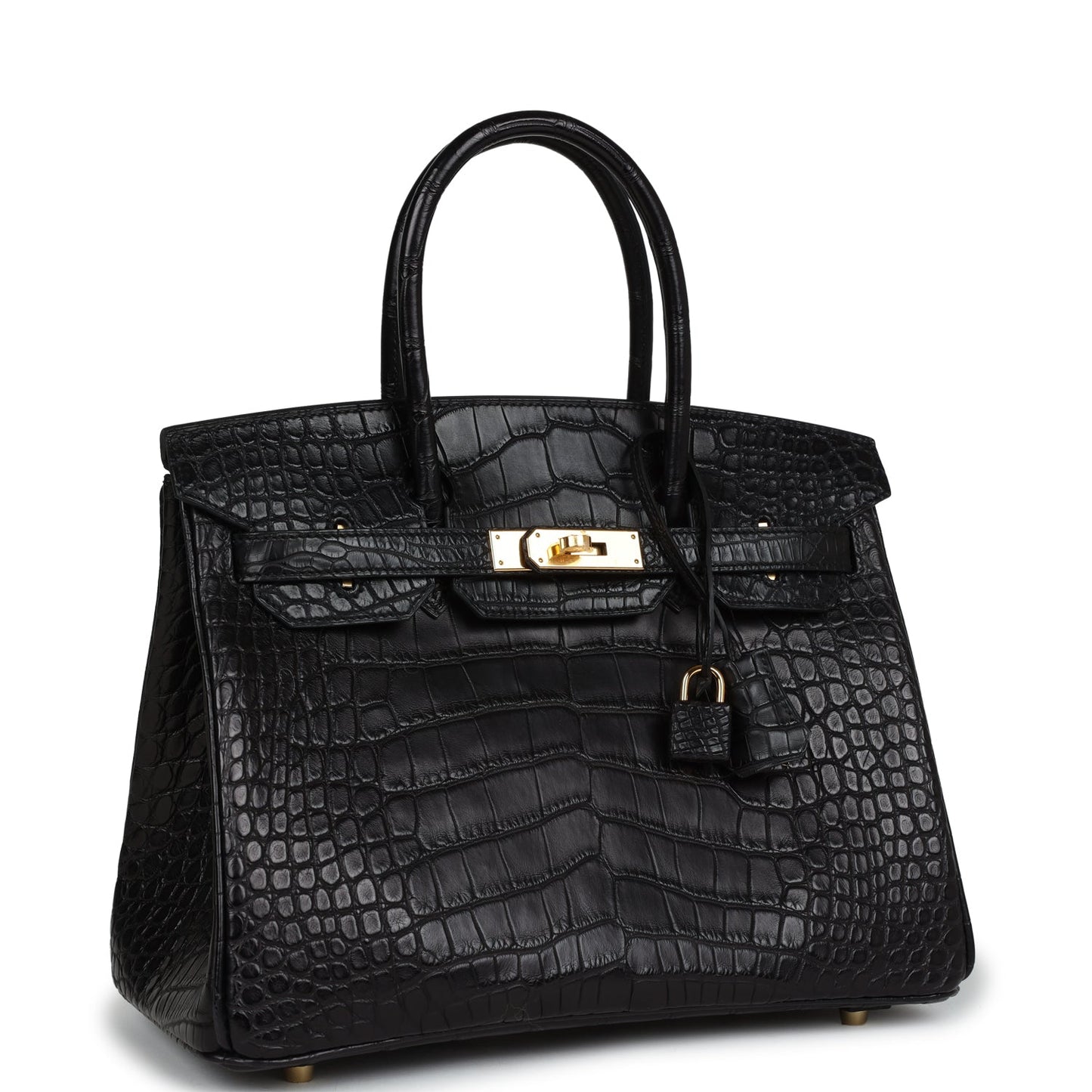 Hermes Birkin 30 Black Matte Alligator Gold Hardware