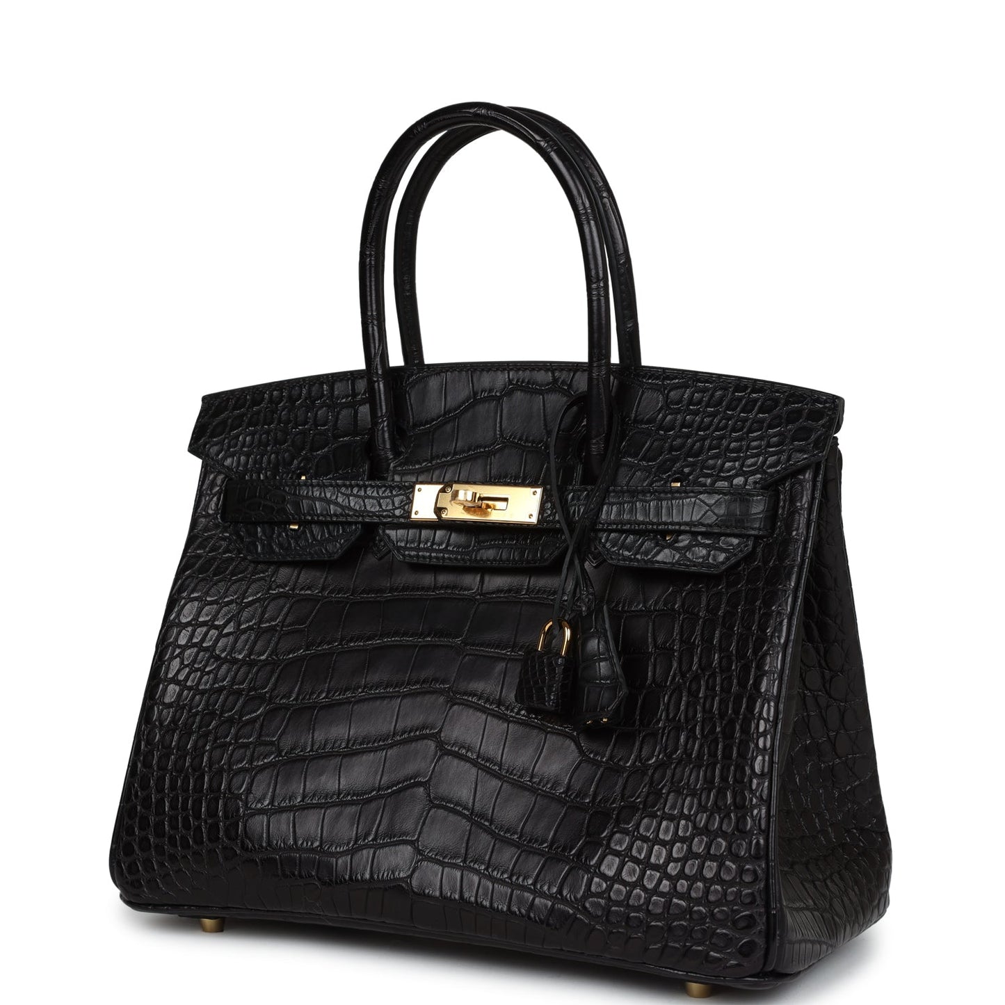 Hermes Birkin 30 Black Matte Alligator Gold Hardware