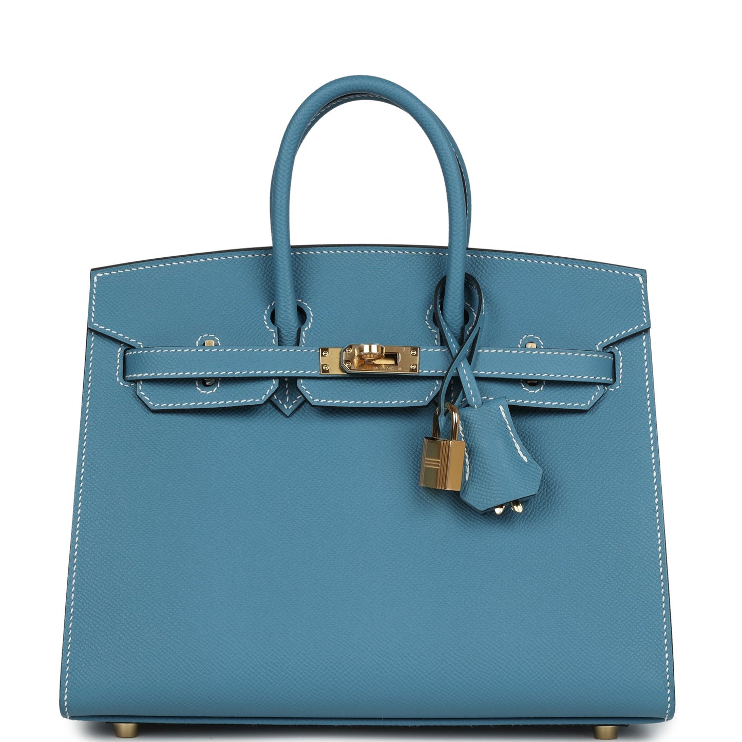 Hermes Birkin Sellier 25 Blue Jean Epsom Gold Hardware