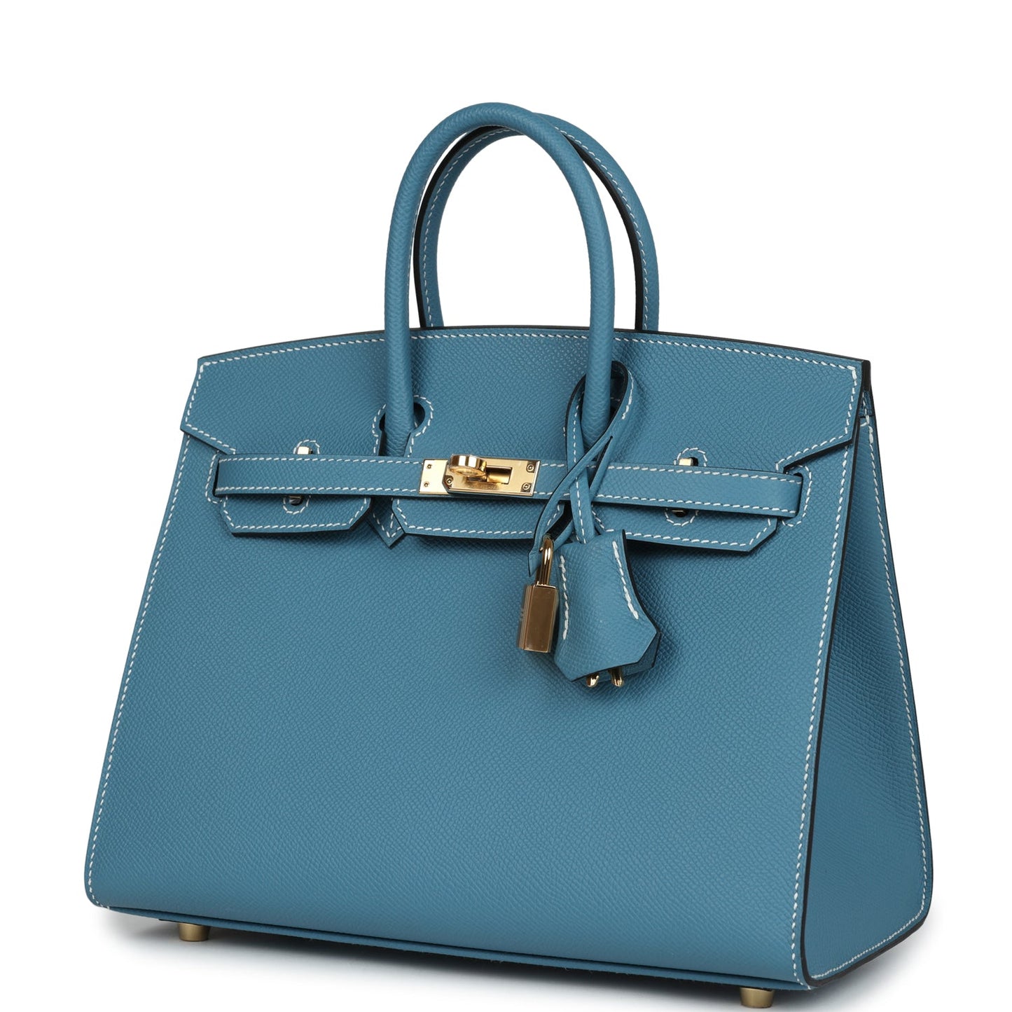 Hermes Birkin Sellier 25 Blue Jean Epsom Gold Hardware