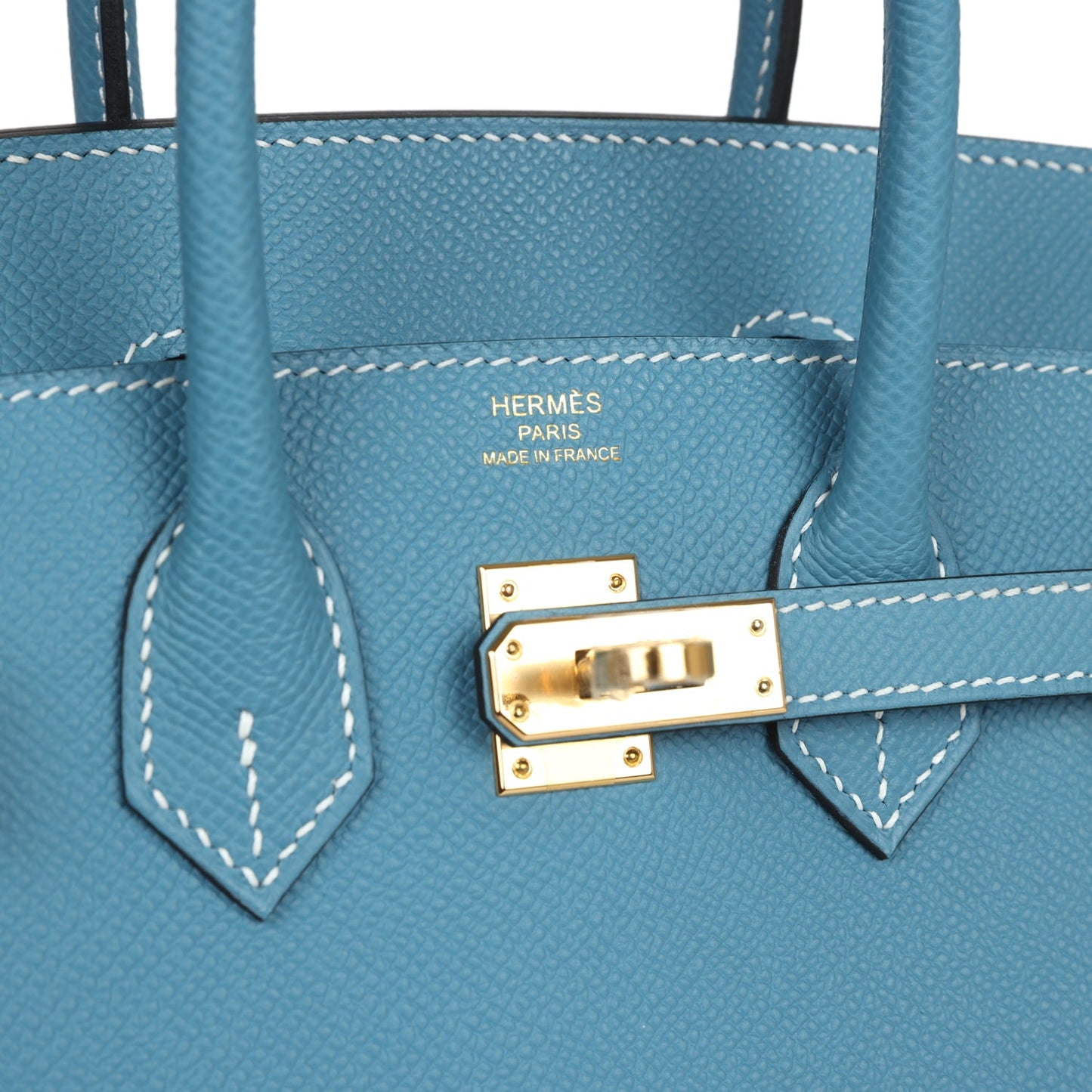 Hermes Birkin Sellier 25 Blue Jean Epsom Gold Hardware