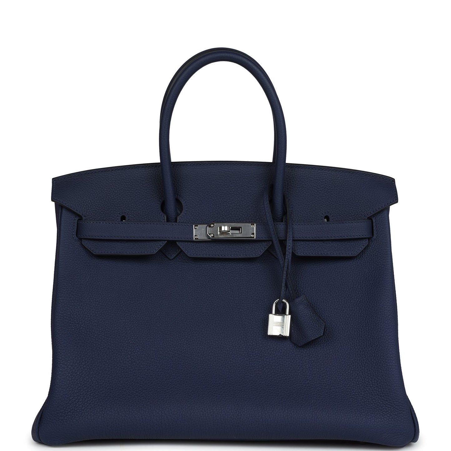 Pre-owned Hermes Birkin 35 Bleu Saphir Togo Palladium Hardware