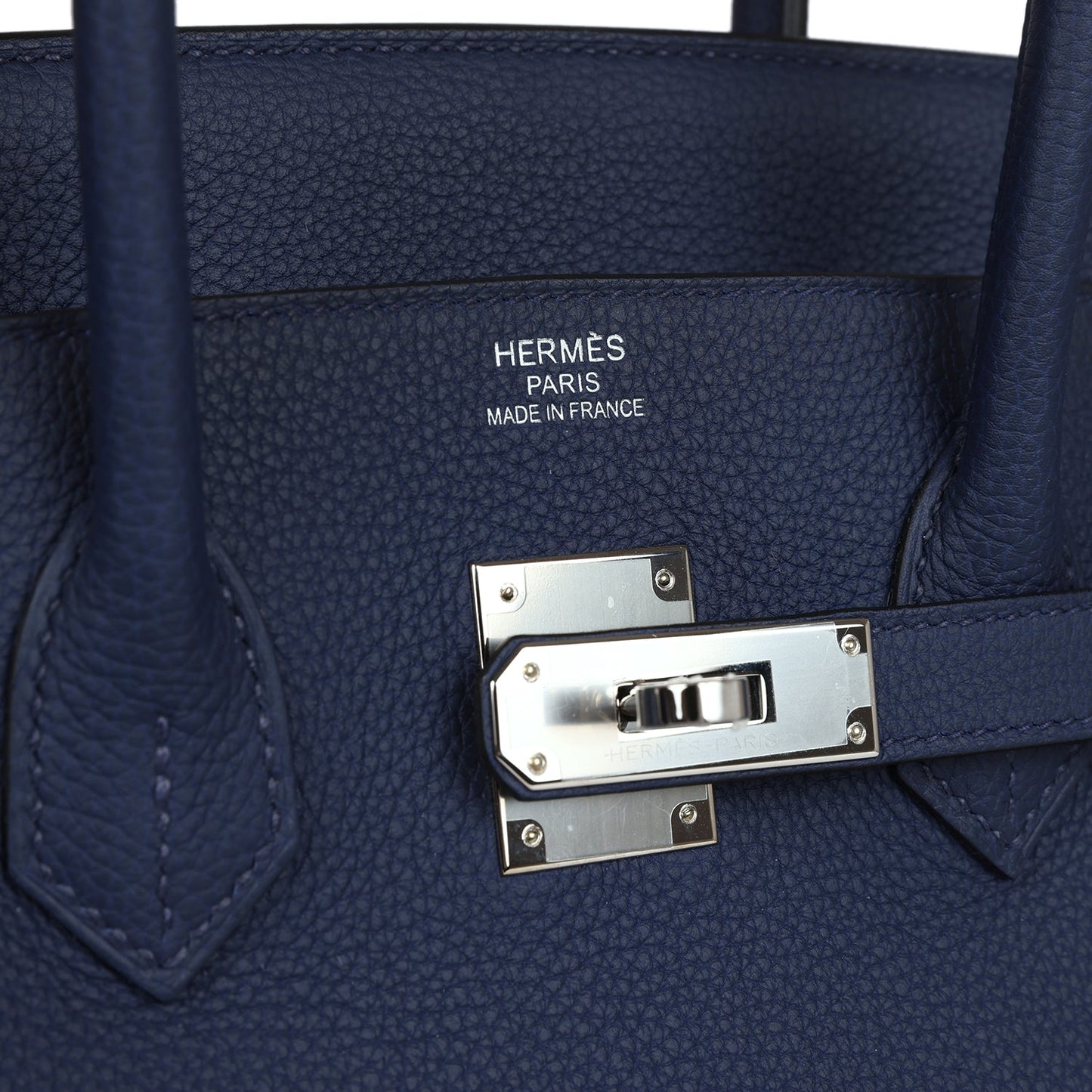 Pre-owned Hermes Birkin 35 Bleu Saphir Togo Palladium Hardware