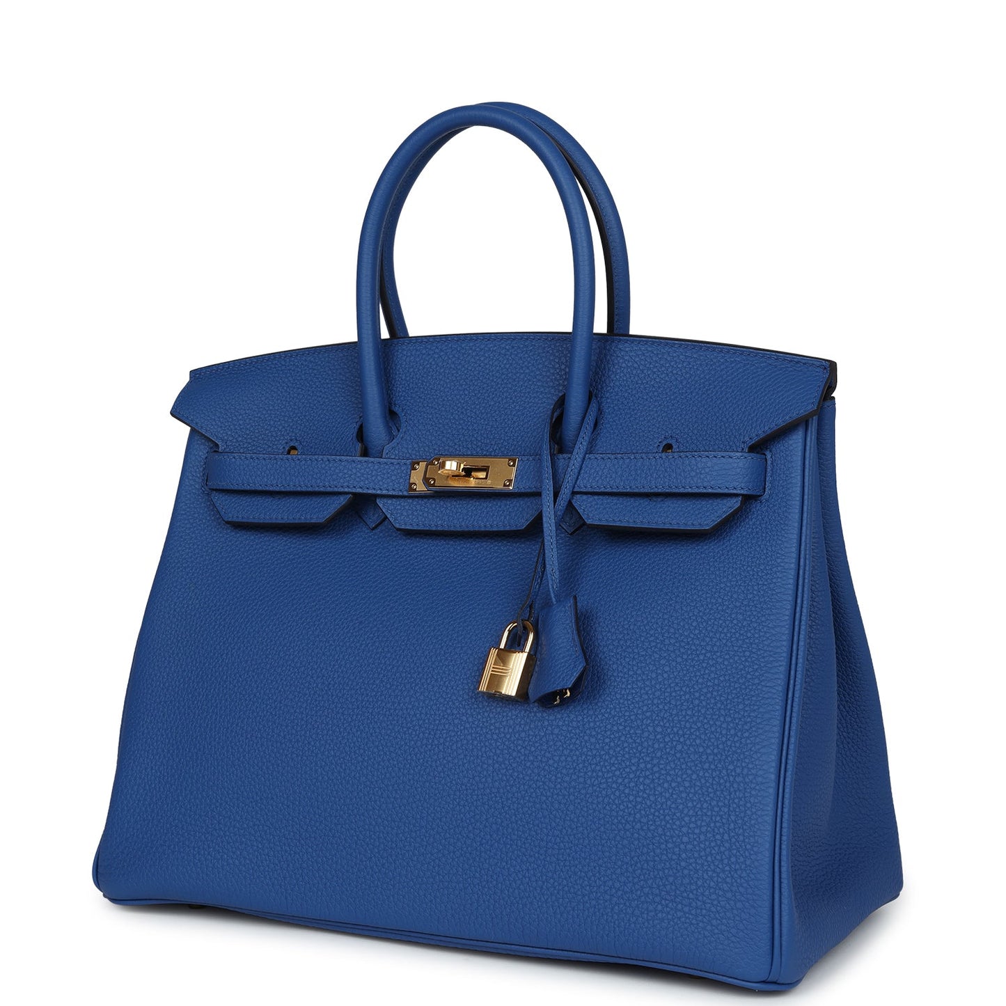 Pre-owned Hermes Birkin 35 Bleu Royal Togo Gold Hardware