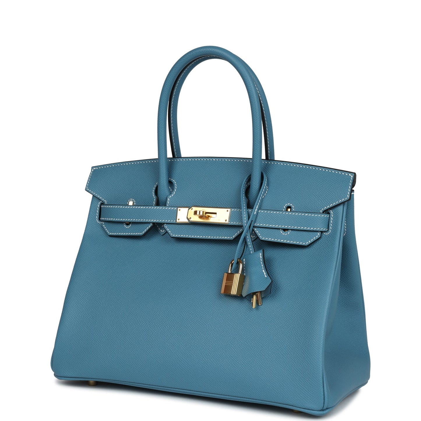 Hermes Birkin 30 Blue Jean Epsom Gold Hardware