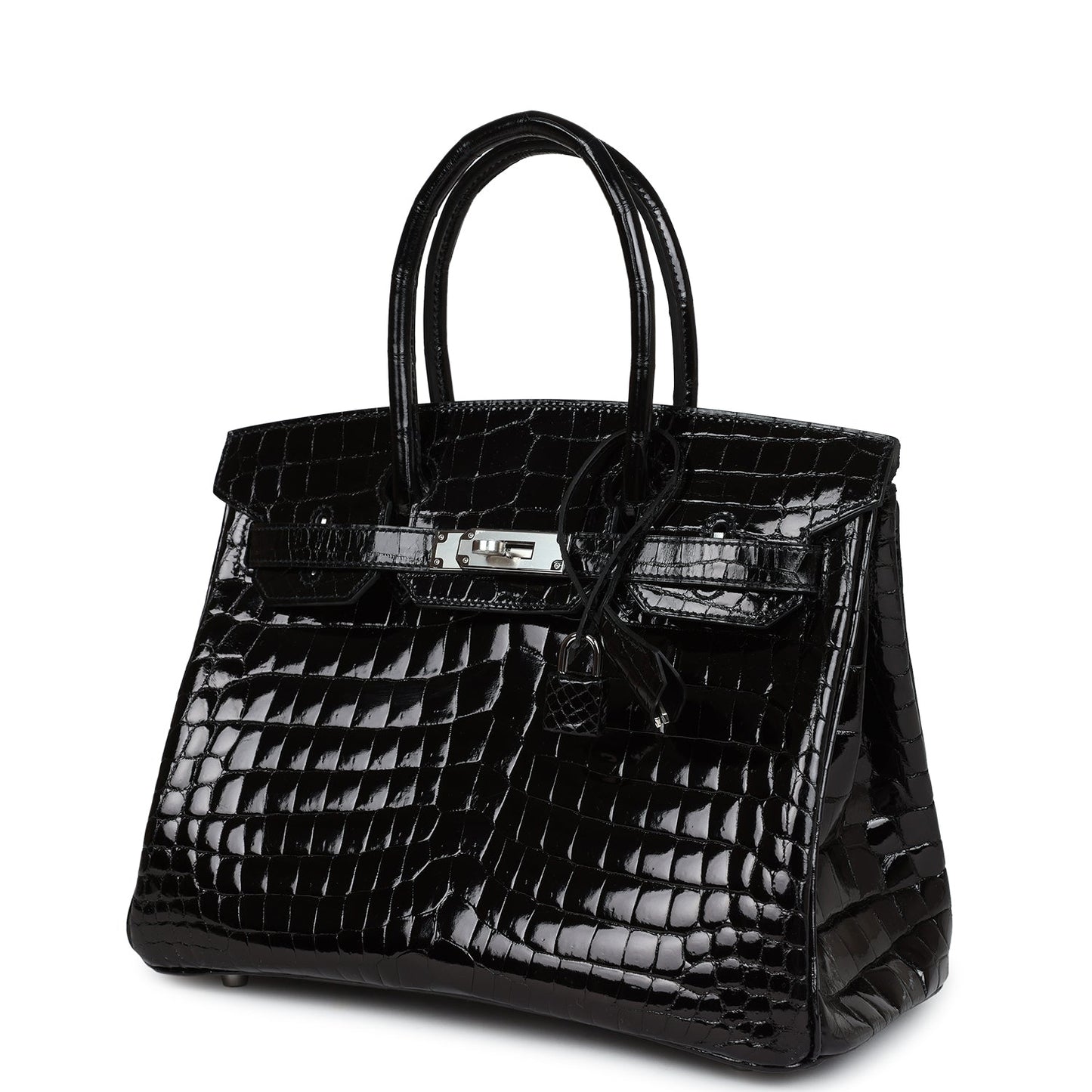 Hermes Birkin 30 Black Shiny Crocodile Niloticus Palladium Hardware