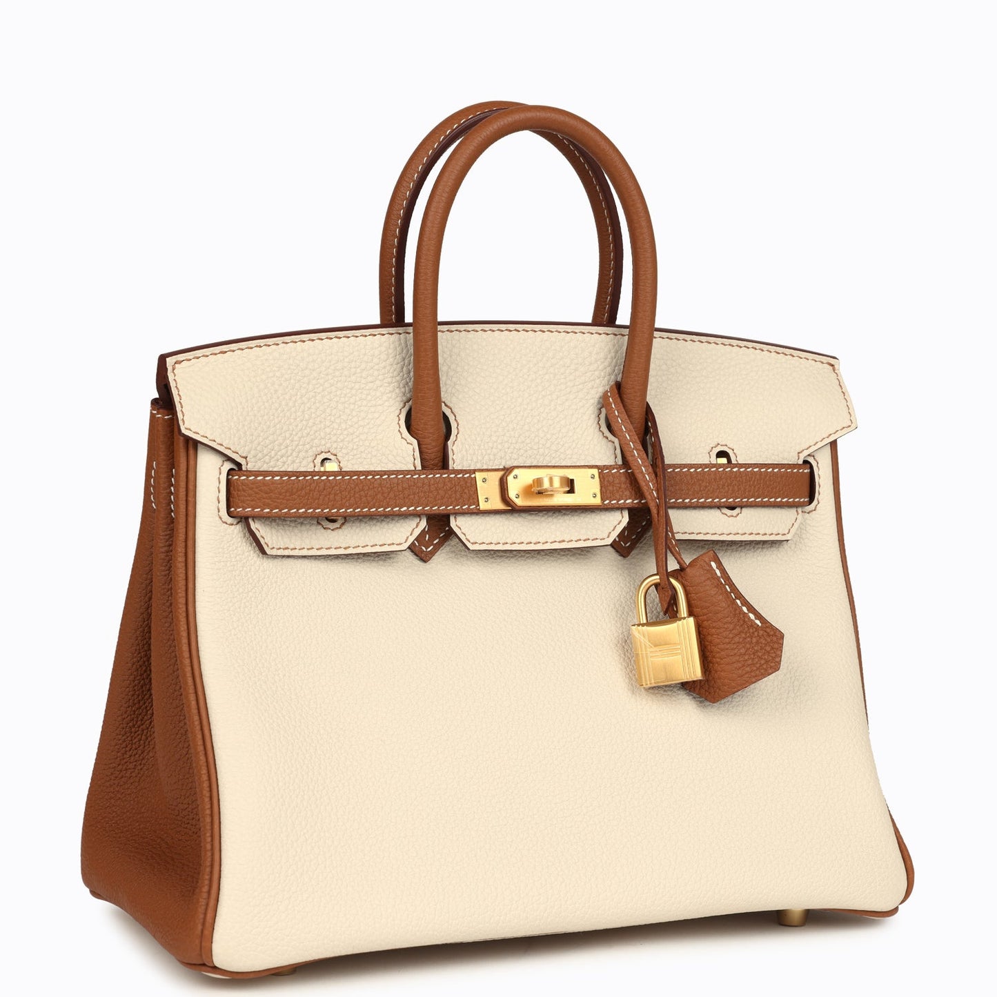 Hermes Special Order (HSS) Birkin 25 Craie and Gold Togo Brushed Gold Hardware